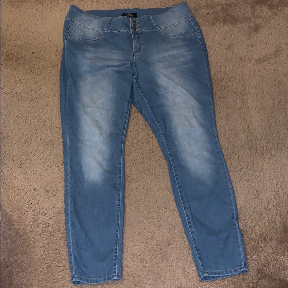 Blue skinny jeans Sz 18